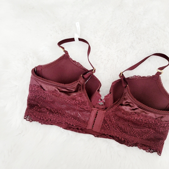 🍷AERIE REAL POWER BALCONETTE PAISLEY LACE BRA SIZE 34C - Picture 6 of 6